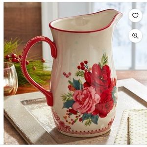 Pioneer Woman holiday cheerful Pitcher Stoneware